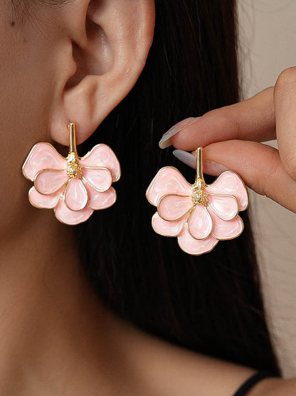 Flower Shape Drop Earrings