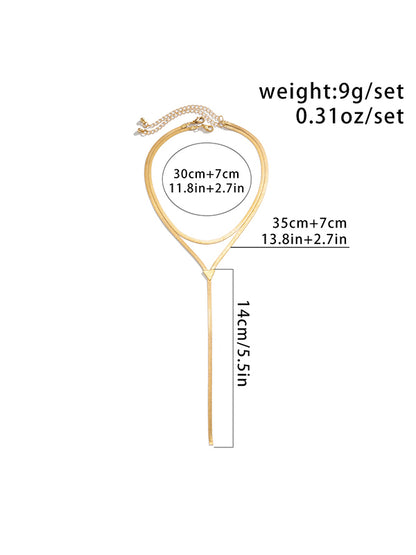 Hollow Solid Color Clavicle Chain Necklaces Accessories