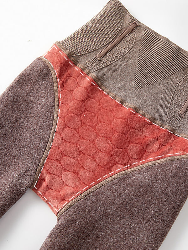 Casual Skinny Leg Velvet Keep Warm Solid Color Thermal Pants Bottoms