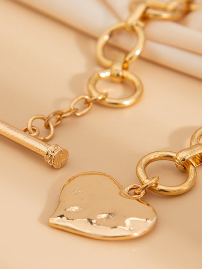 Normcore Chains Geometric Heart Shape Bracelet Accessories