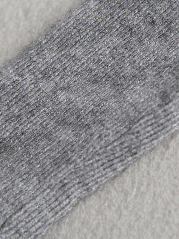Batwing Sleeves High-Low Solid Color Boat Neck Knitwear Pullovers Sweater