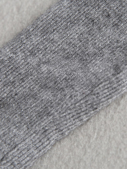 Batwing Sleeves High-Low Solid Color Boat Neck Knitwear Pullovers Sweater