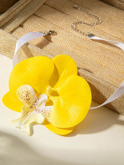 Three-Dimensional Flower Solid Color Flower Shape Necklaces Accessories