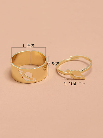 Punk Planet Shape Rings Accessories