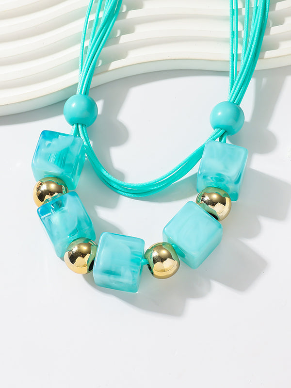 Geometric Layered Necklaces Accessories