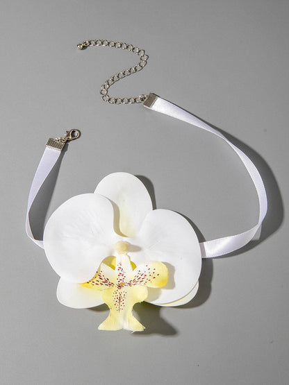 Three-Dimensional Flower Solid Color Flower Shape Necklaces Accessories