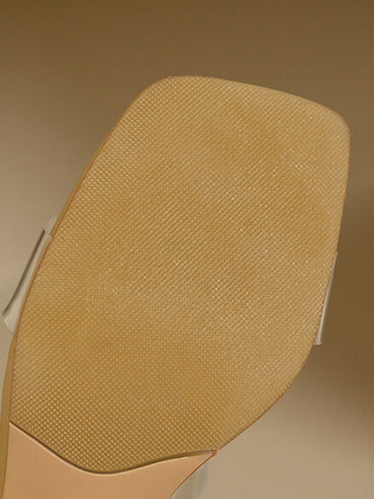 Open Toe Split-Joint Square-Toe Transparent Pumps Sandals Slippers