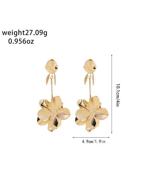 Flower Shape Geometric Drop Earrings
