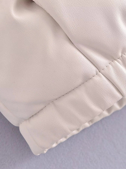 Skinny Sleeveless Drawstring Elasticity Solid Color Split-Joint Zipper Stand Collar Padded Vest