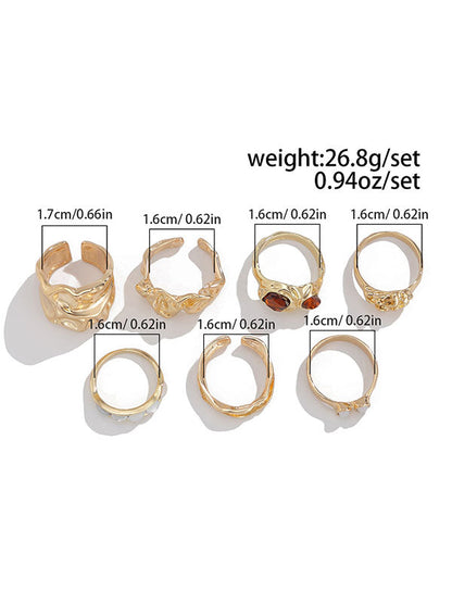 Geometric Rhine Stones Rings Accessories