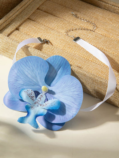 Three-Dimensional Flower Solid Color Flower Shape Necklaces Accessories