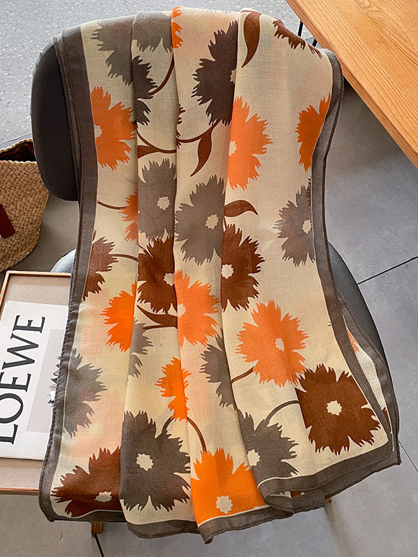 Vintage Floral Printed Shawl&Scarf