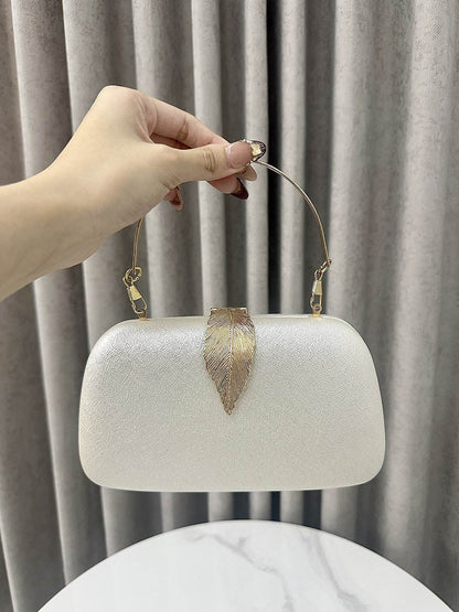 Chains Leaves Shape Lock Pleated Crossbody Bags Evening Bags & Clutches