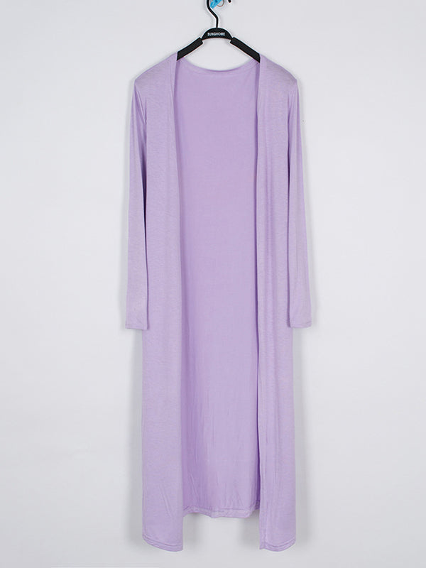 Casual Loose Long Sleeves Solid Color Outerwear