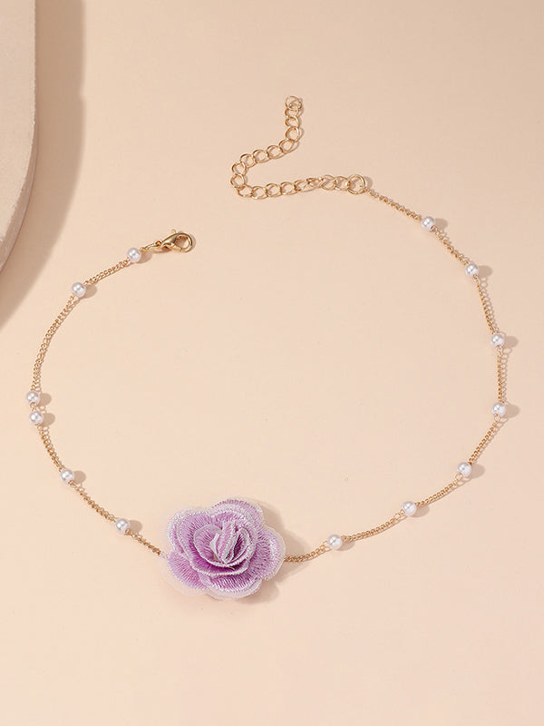 Three-Dimensional Flower Necklaces Accessories