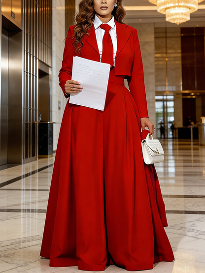 Long Sleeves Skinny Solid Color Notched Collar Blazer Outerwear