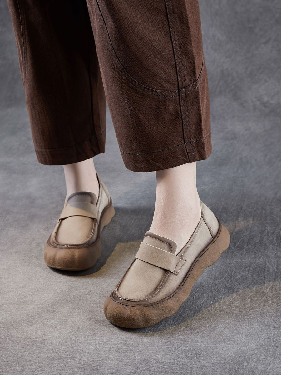 Women Autumn Genuine Leather Flat Shoes