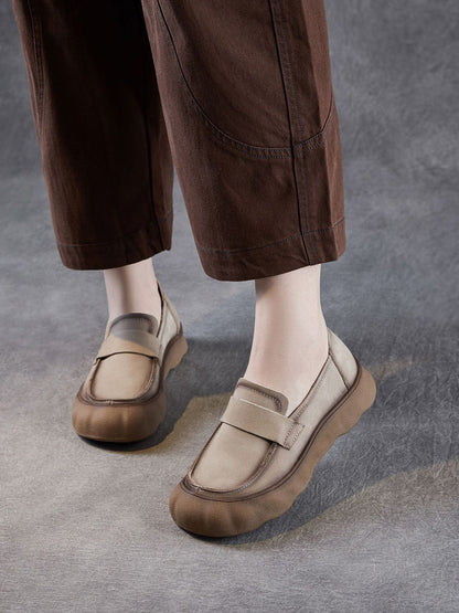 Women Autumn Genuine Leather Flat Shoes