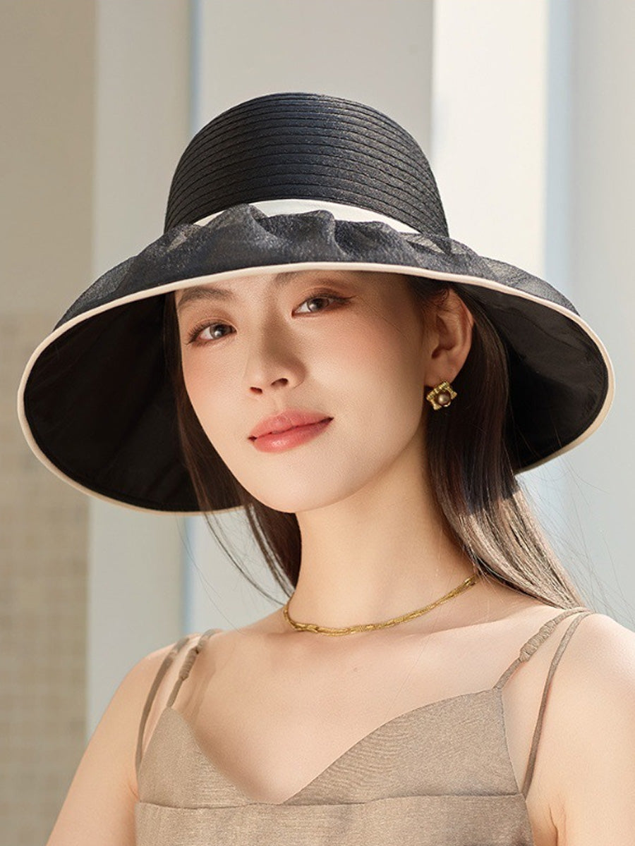 Women Summer Casual Beathable Sunproof Bow Hat