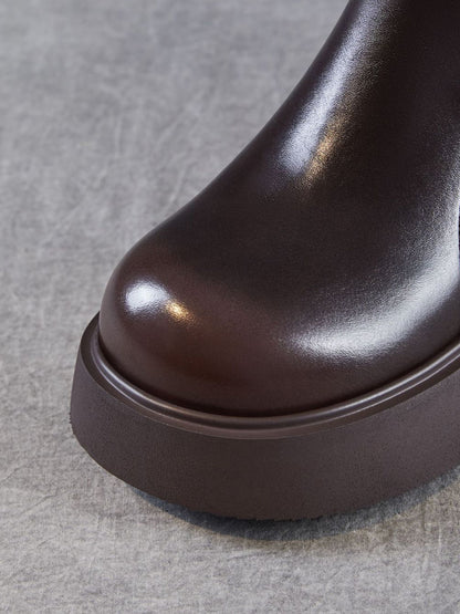 Women Casual Genuine Leather Platform Boots