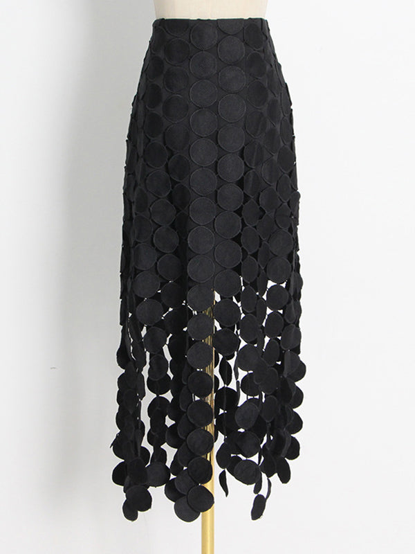 Urban Irregularity Tasseled Embroidered  Skirts