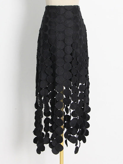 Urban Irregularity Tasseled Embroidered  Skirts