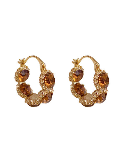Geometric Rhine Stones Earrings Accessories