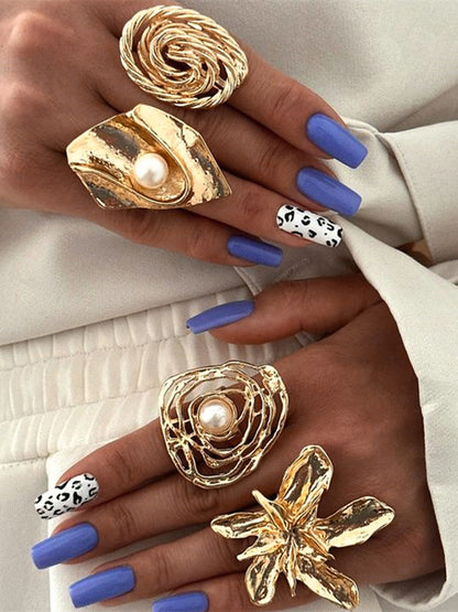 Flower Shape Geometric Rings Accessories