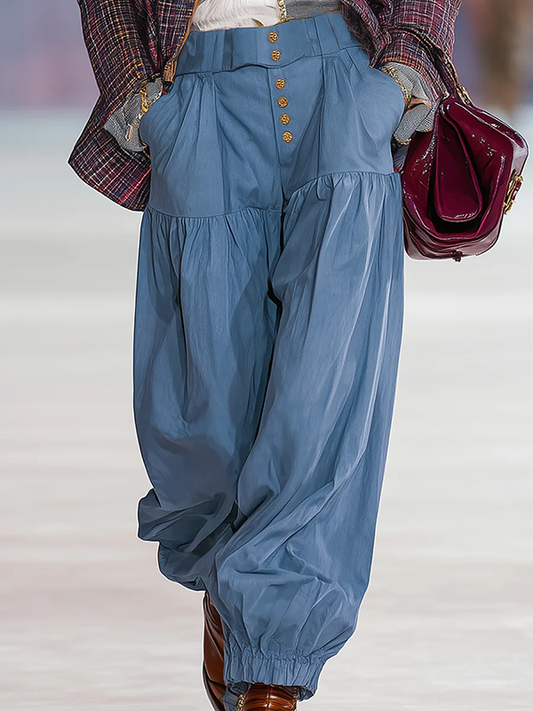 Loose Solid Color Casual Pants Bottoms Jean Pants Bottoms Trousers