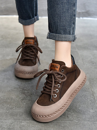 Round-Toe Tied Booties Shoes