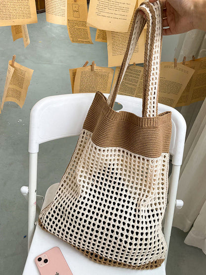 Beach Contrast Color Hollow Bags Accessories
