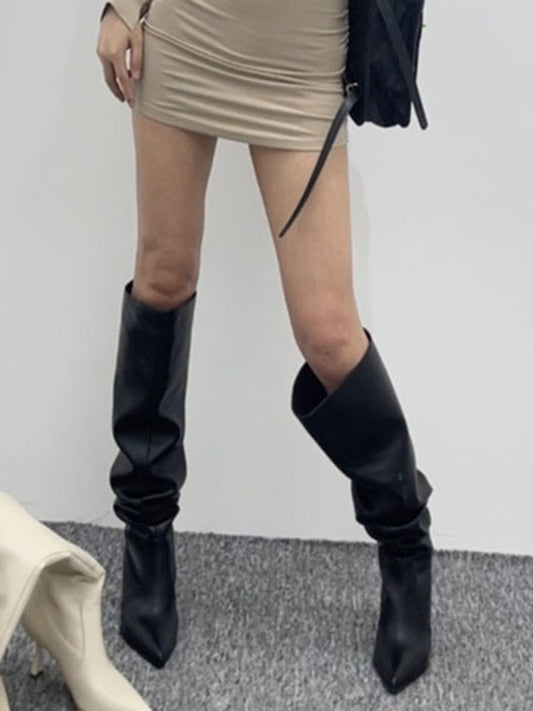 Pointed-Toe Split-Joint Boots