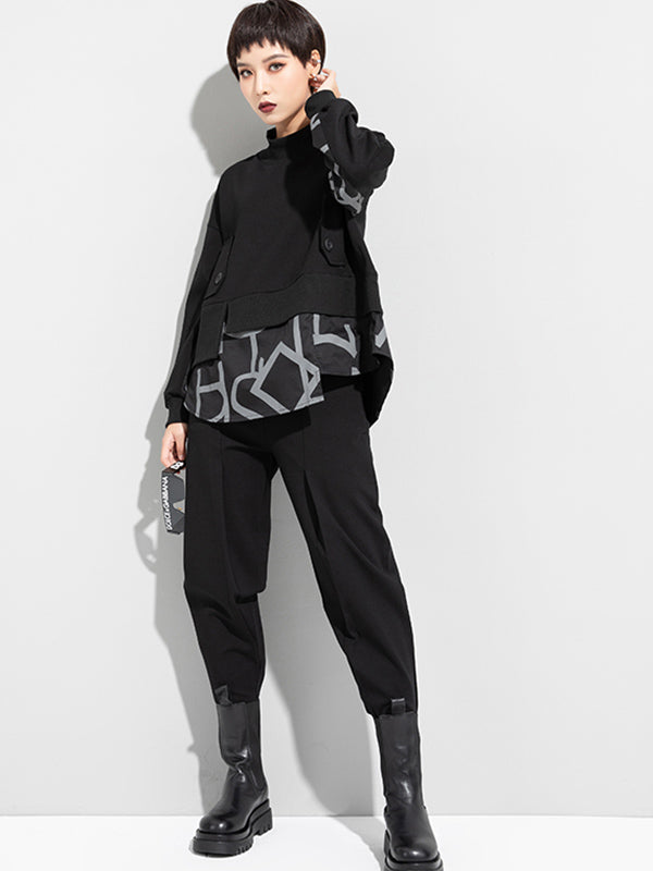 Original Split-Joint False Two Sweatshirt Tops