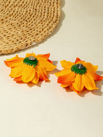 Solid Color Flower Shape Earrings Accessories