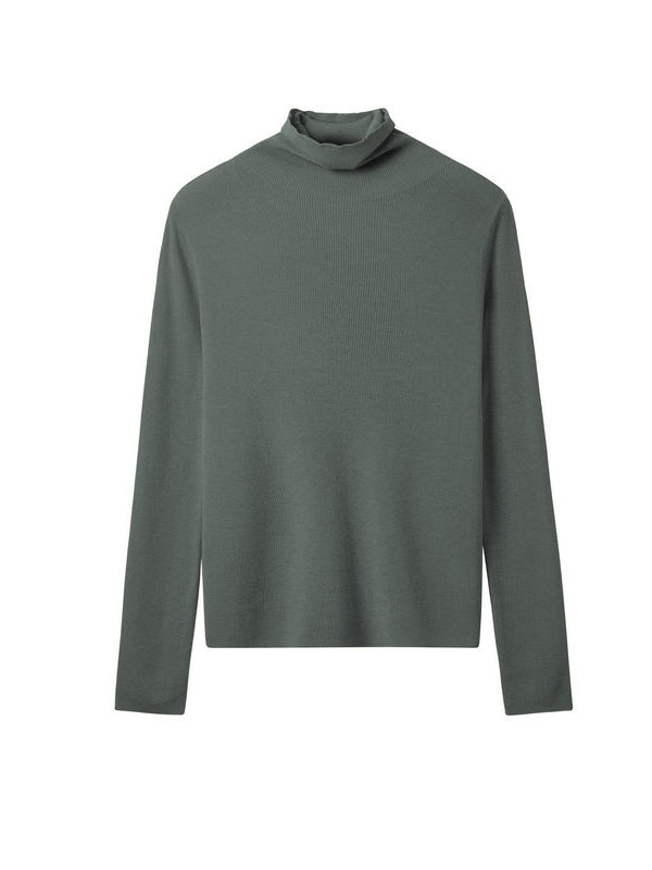 Long Sleeves Skinny Solid Color High-Neck Knitwear Pullovers Sweater Tops
