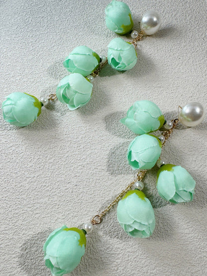 Tasseled Flower Shape Drop Earrings