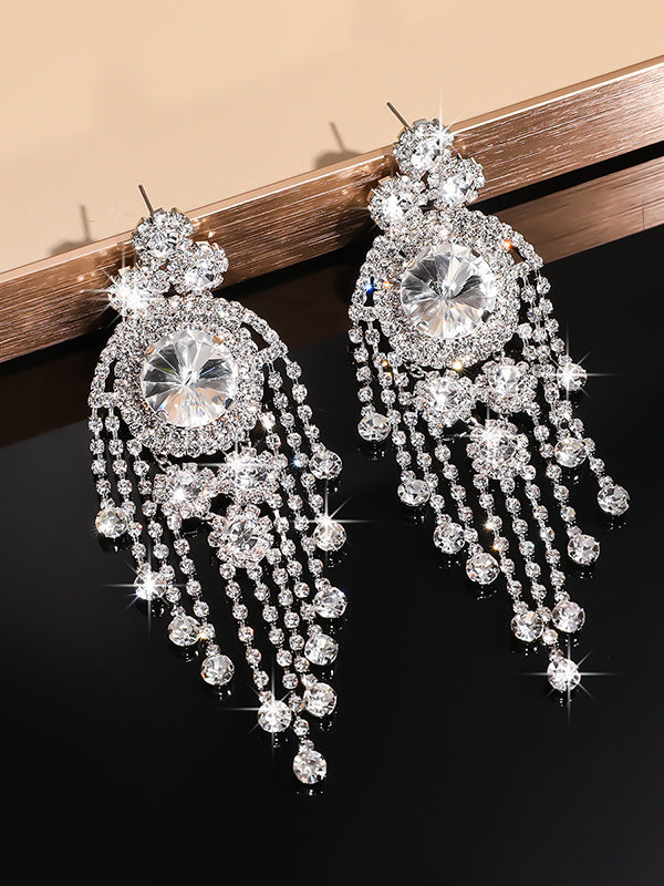 Geometric Tasseled Drop Earrings