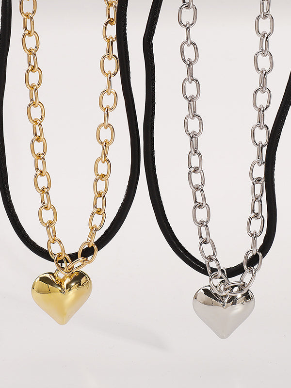 Chains Heart Shape Choker Necklace Necklaces Accessories