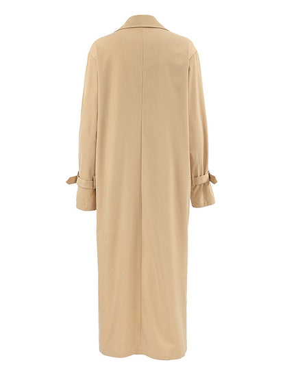 Long Sleeves Loose Split-Joint Lapel Outerwear Trench Coats