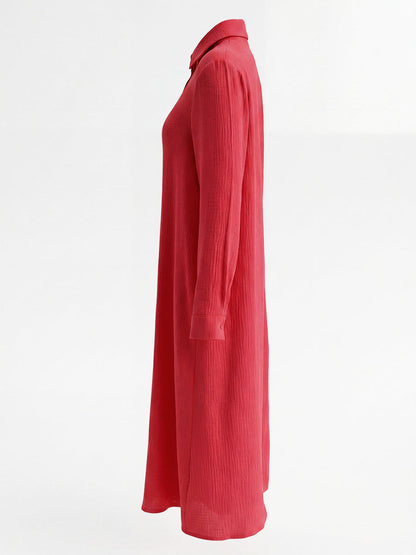 Long Sleeves Loose Buttoned Solid Color Lapel Blouses&Shirts Tops