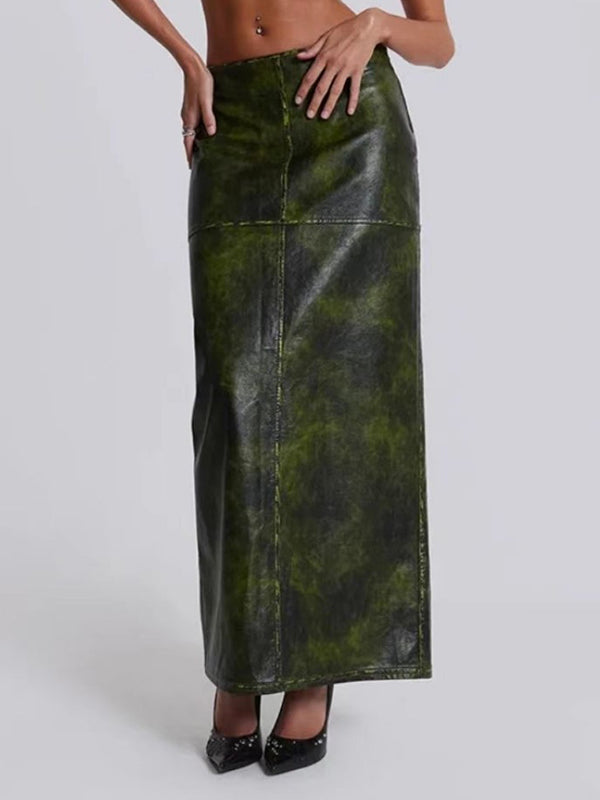 Skinny Wrap Pockets Split-Side Zipper Skirts Bottoms