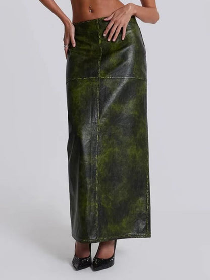 Skinny Wrap Pockets Split-Side Zipper Skirts Bottoms