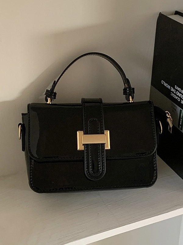 Belt Buckle Shiny Split-Joint Bags Crossbody Bags Handbags