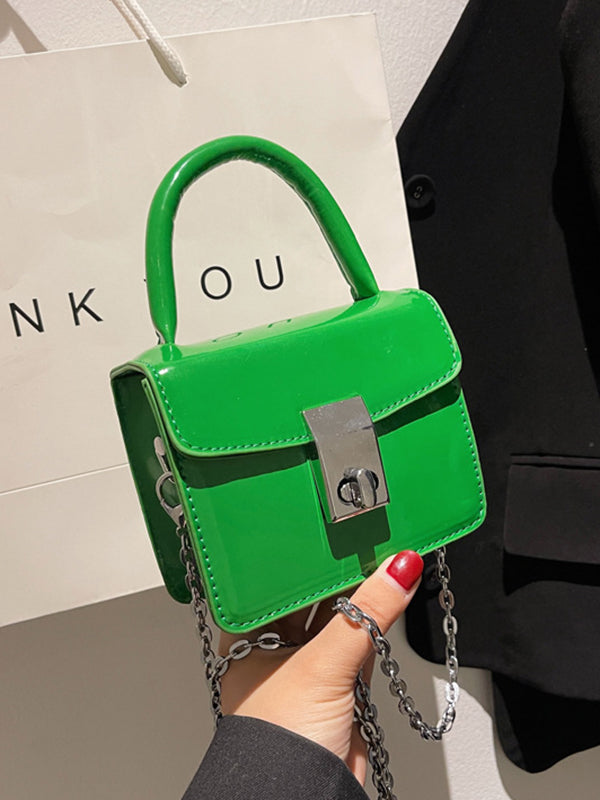 Chains Solid Color Crossbody Handbags
