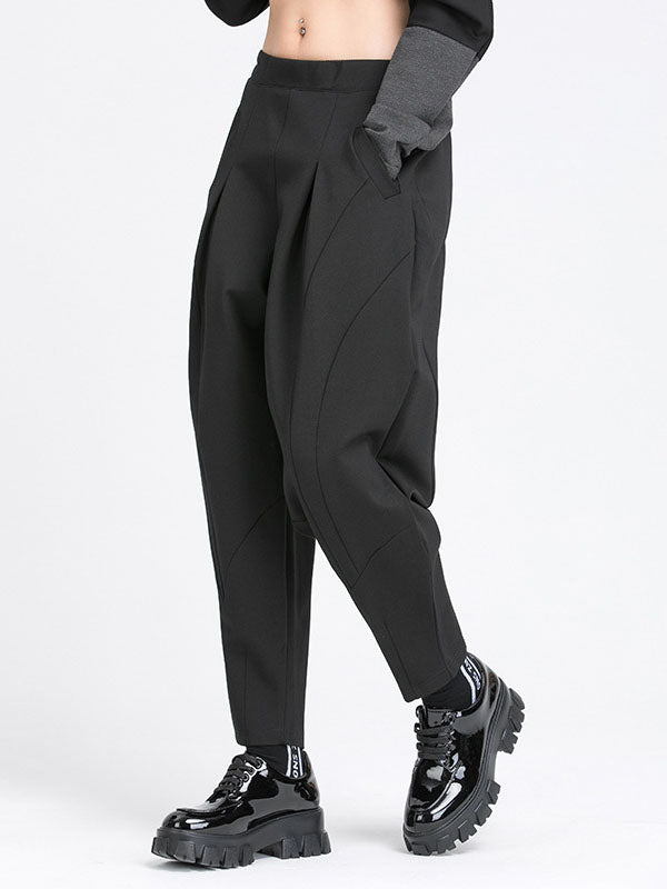 Simple Harem Pants Loose Elasticity Solid Color Casual Pants Bottoms