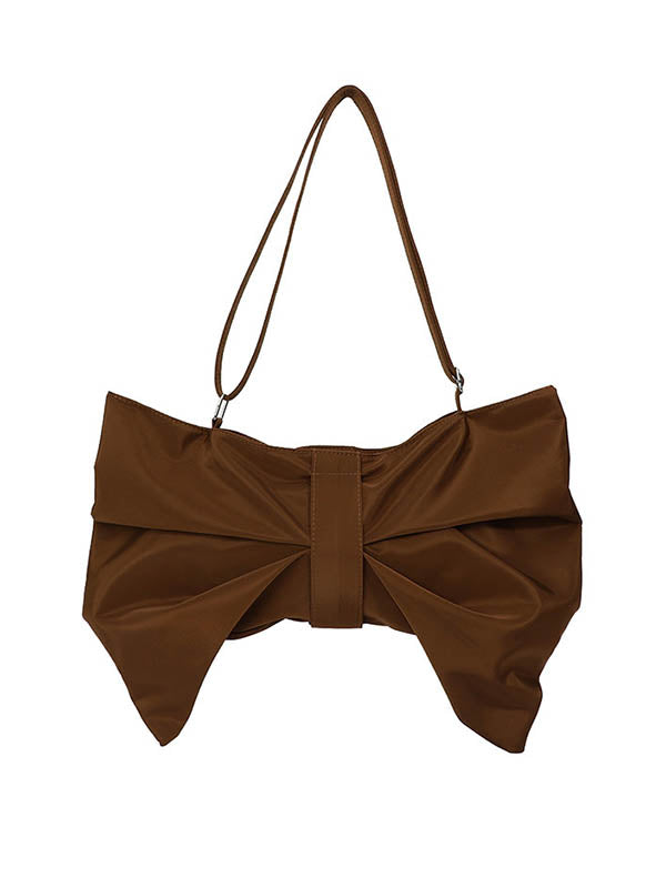 Bowknot Solid Color Zipper Shoulder Bags