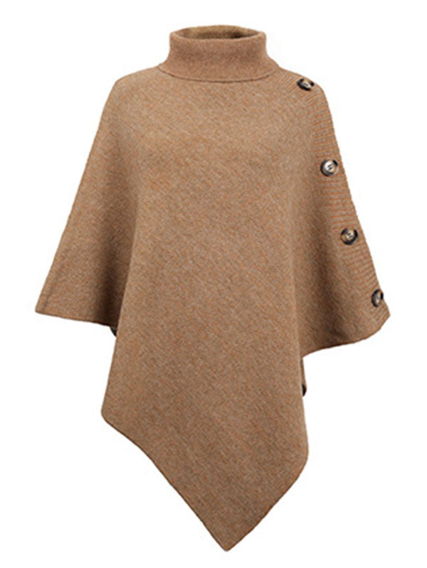 Casual 7 Colors High-Neck Sweater Cape