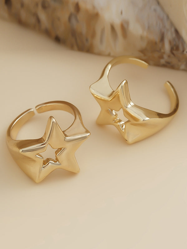 Normcore Adjustable Hollow Star Shape Rings Accessories