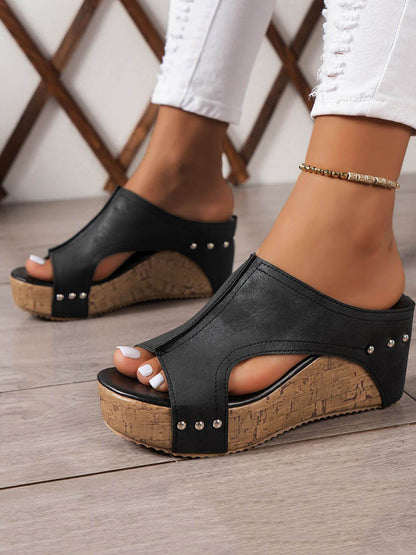 Hollow Peep Toe Slippers