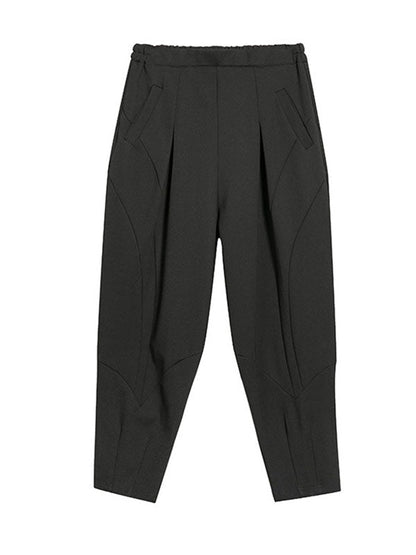Simple Harem Pants Loose Elasticity Solid Color Casual Pants Bottoms